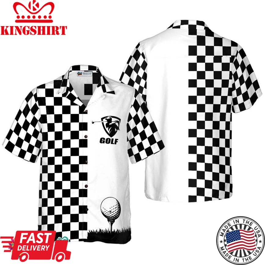 Checkboard Style Golf Hawaiian Shirt