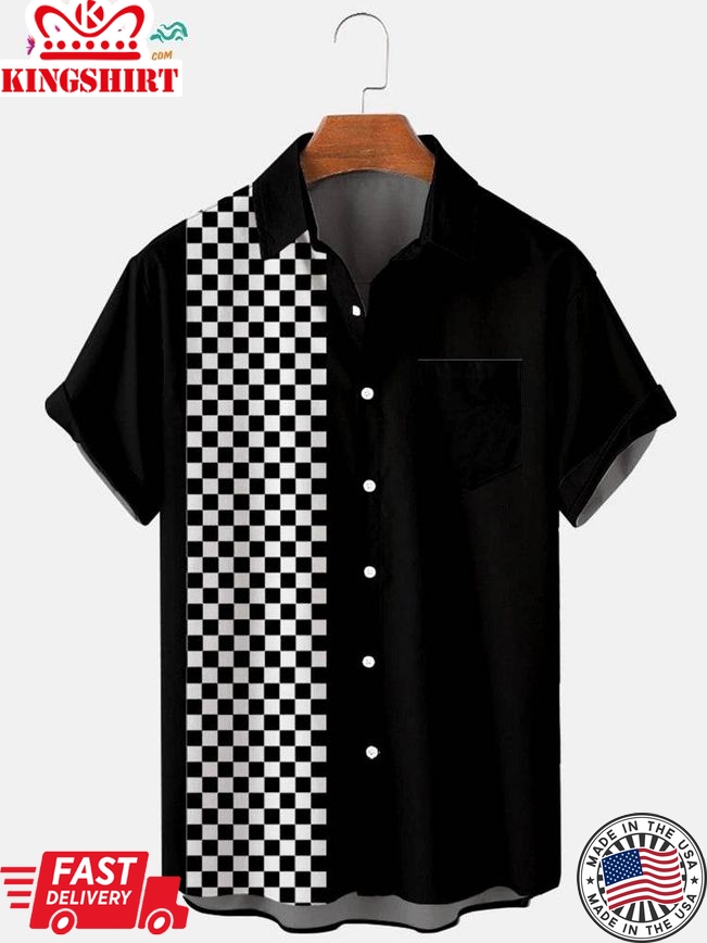 Checkerboard Printed Trending Hawaiian Shirts Shirts