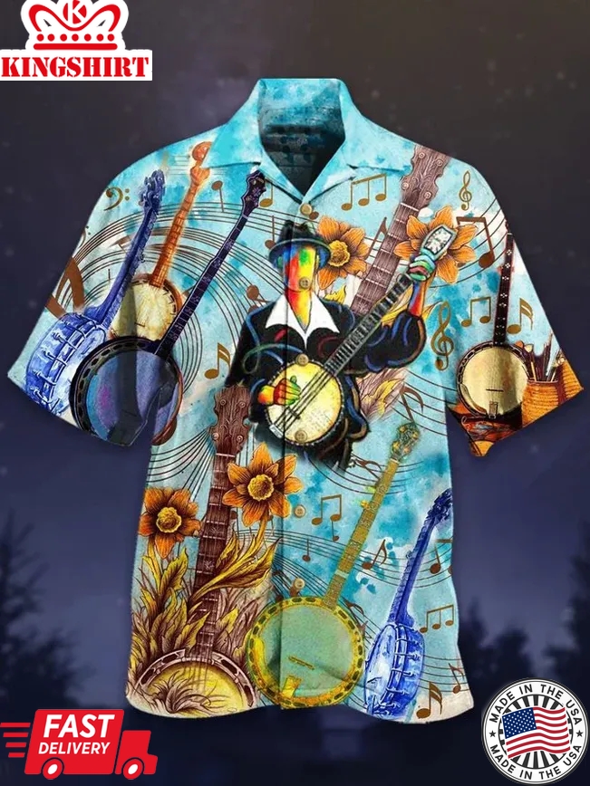 Cheerful Melodies From Banjo Trendy Hawaiian Shirt