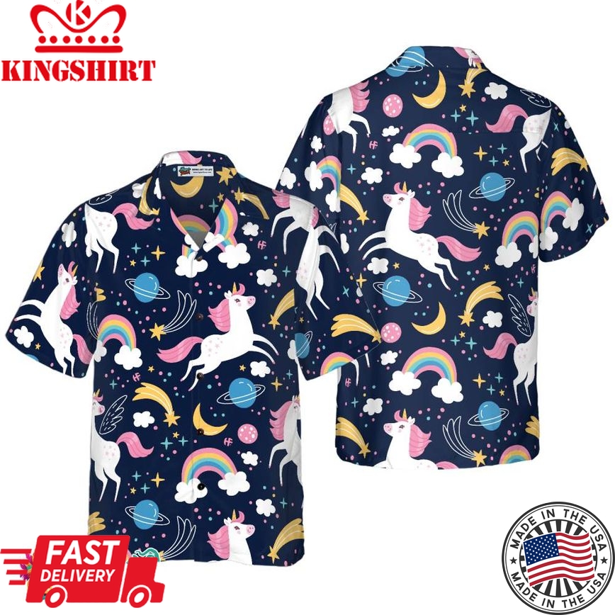 Cheerful Unicorn Hawaiian Shirt