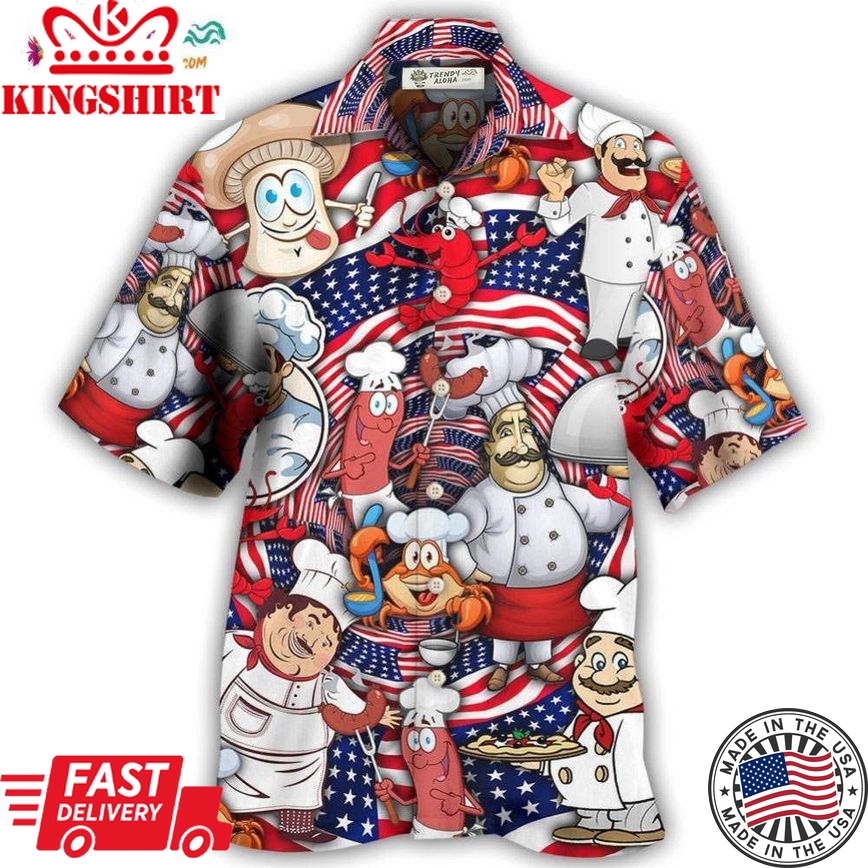 Chef Independence Day American Having Fun Hawaiian Shirt