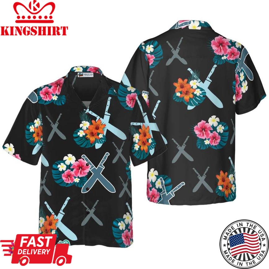 Chef Knives Tropical Hawaiian Shirt