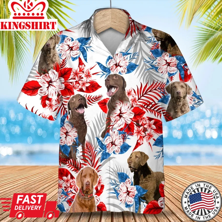 Chesapeake Bay Retriever Trendy Hawaiian Shirt Gift For Summer, Summer Aloha Shirt, Trendy Hawaiian Shirt For Men And Women