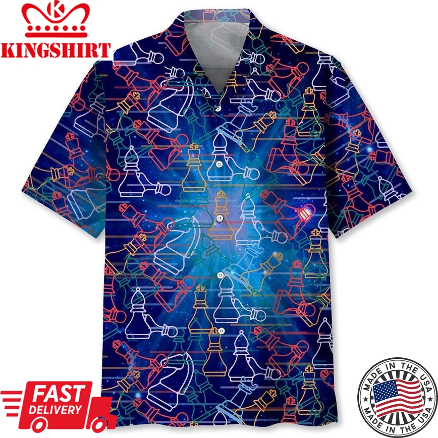 Chess Space Color Trendy Hawaiian Shirt