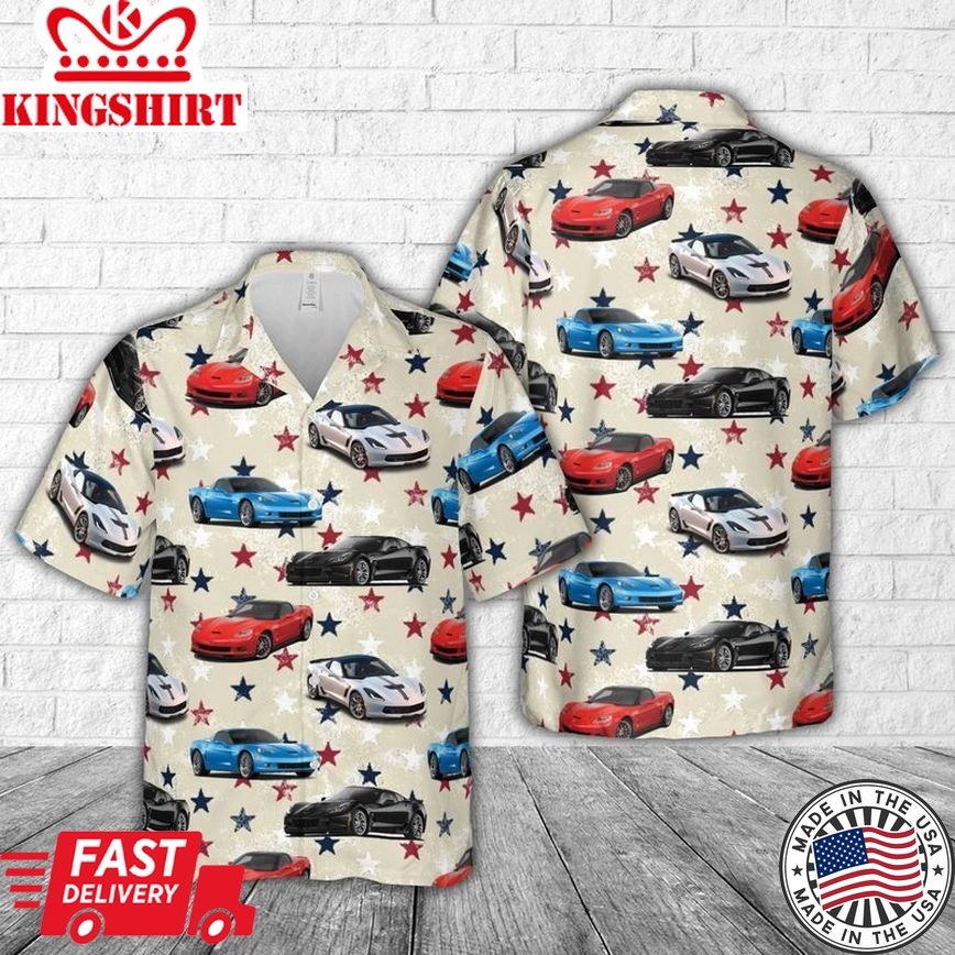 Chevrolet Corvette (C6), 4Th Of July Trendy Hawaiian Shirt