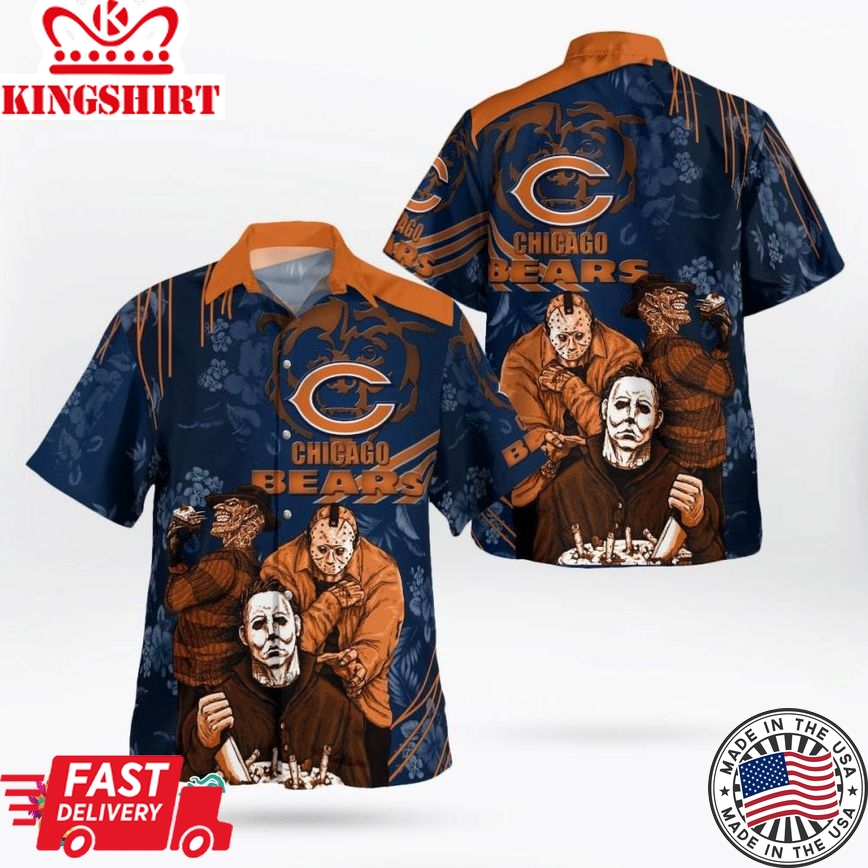 Chicago Bears Halloween Horror Hawaiian Shirt