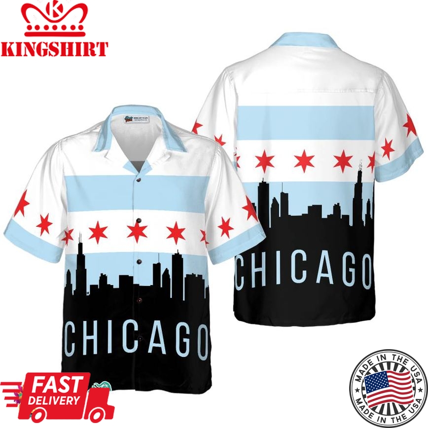 Chicago City Skyline Landmarks Hawaiian Shirt