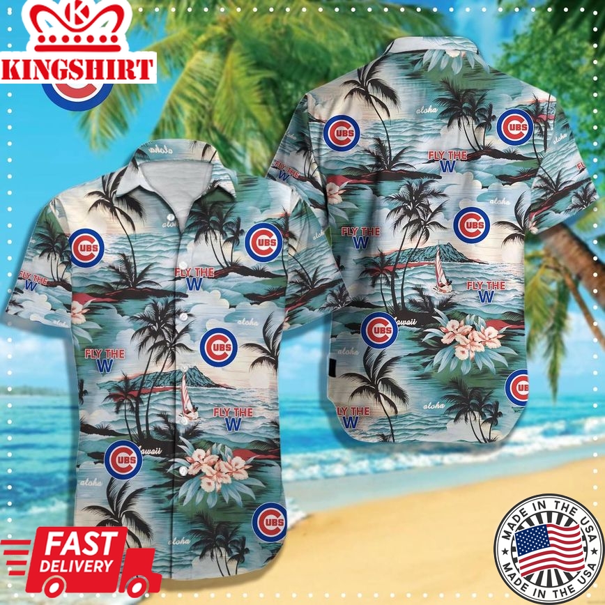 Chicago Cubs Ocean Wave Island Fiesta Aloha Shirt