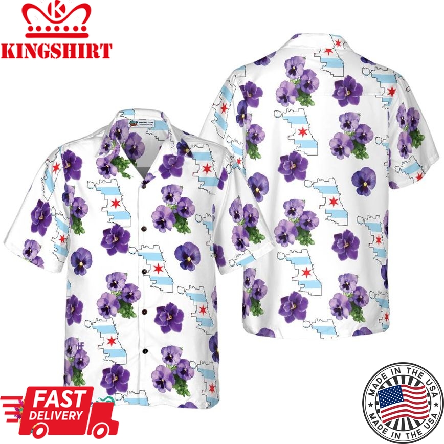 Chicago Proud Official Flower Hawaiian Shirt