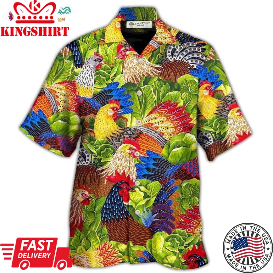 Chicken Family Lover Colorful Hawaiian Shirt