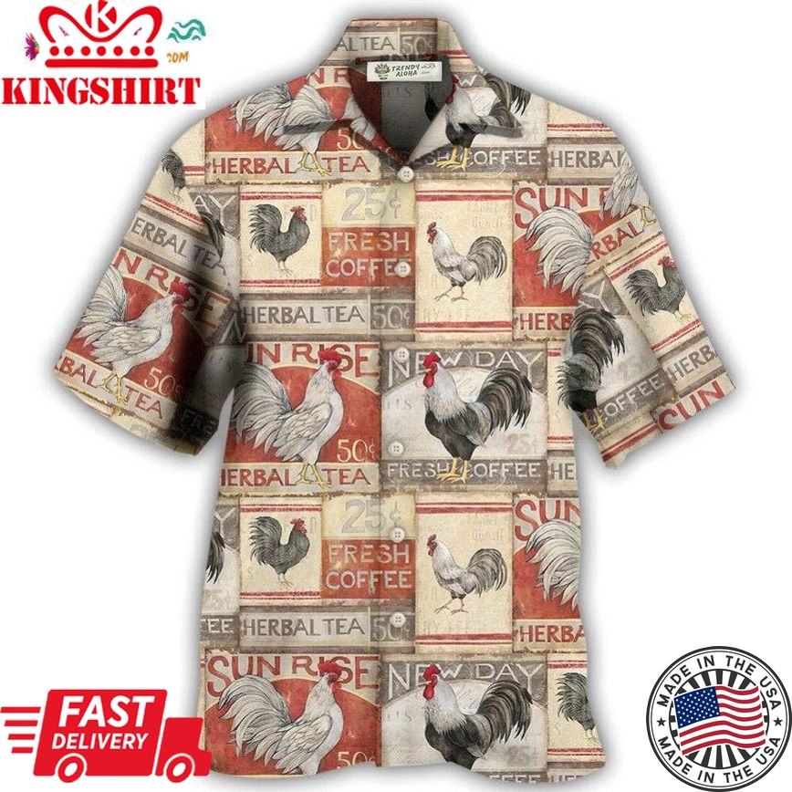 Chicken Farmhouse Patch Hawaiian Shirt