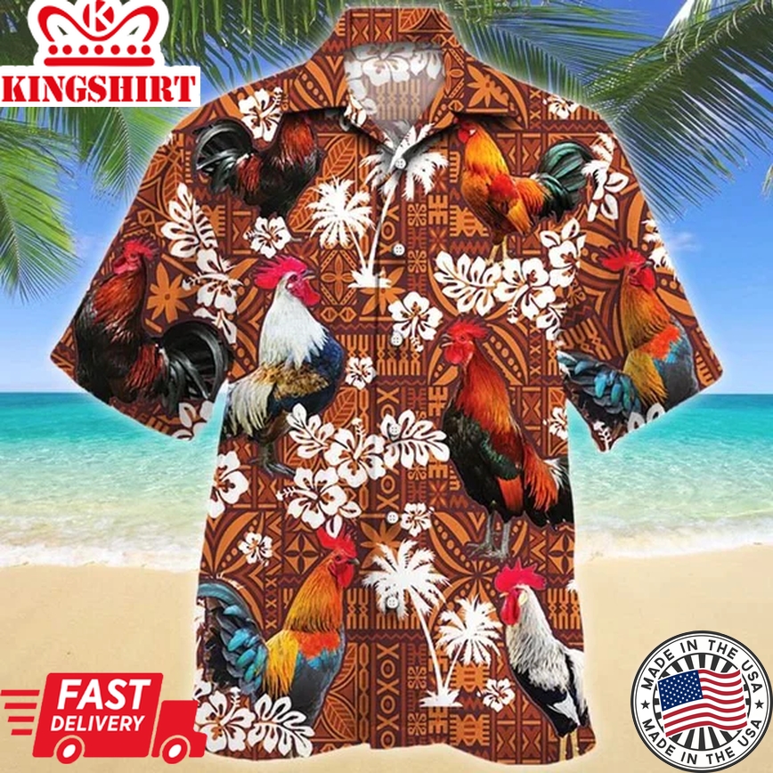 Chicken Red Tribal Trendy Hawaiian Shirt, Summer Gifts For Men And Women