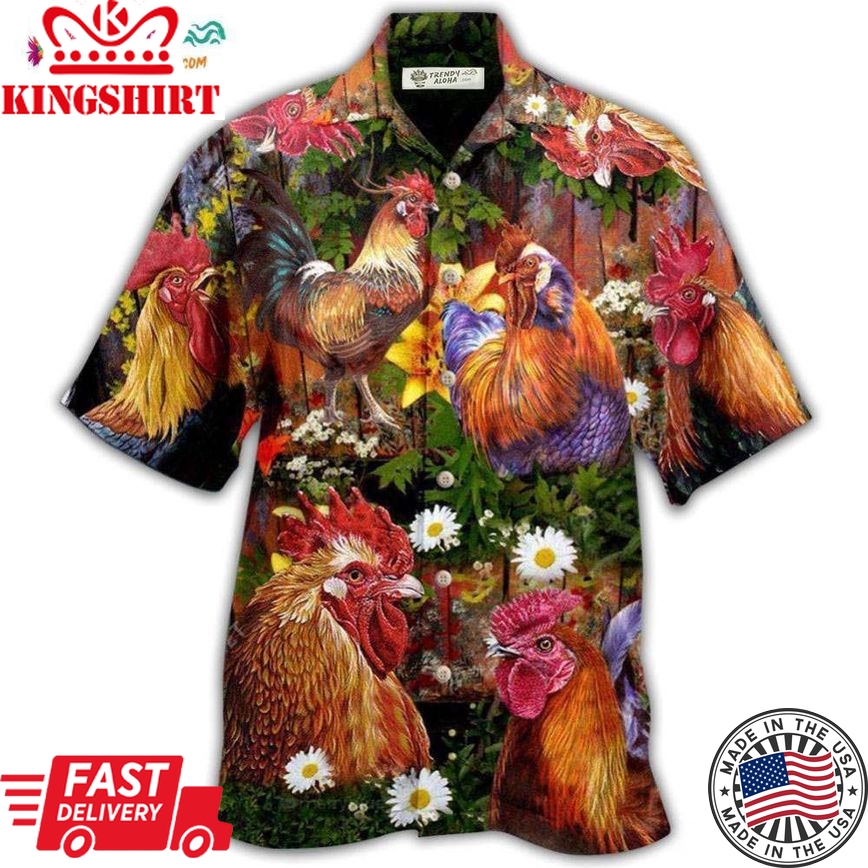 Chicken Rise A Shine Rooster Hawaiian Shirt