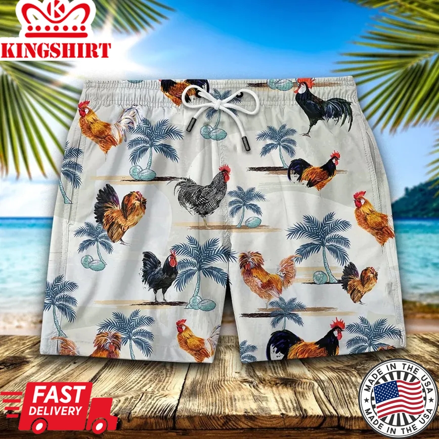 Chickens Hawaiian Short, Chicken Lover Trendy Hawaiian Shirt For Summer Gifts