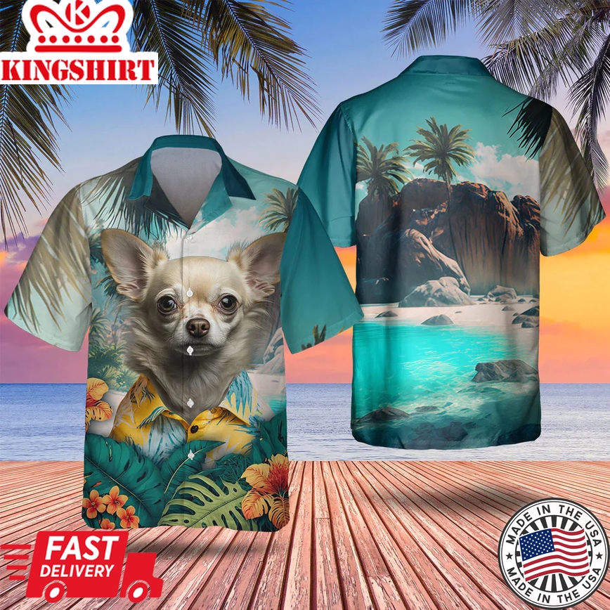 Chihuahua 2 Tropical Trendy Hawaiian Shirt, Dog Trendy Hawaiian Shirt, Summer Gifts For Dog Lover