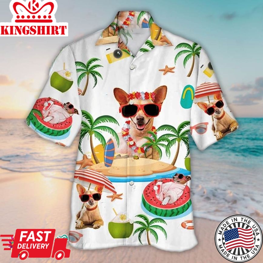 Chihuahua Hawaiian Shirt Chihuahua On Vacation, Aloha Hawaiian Shirts