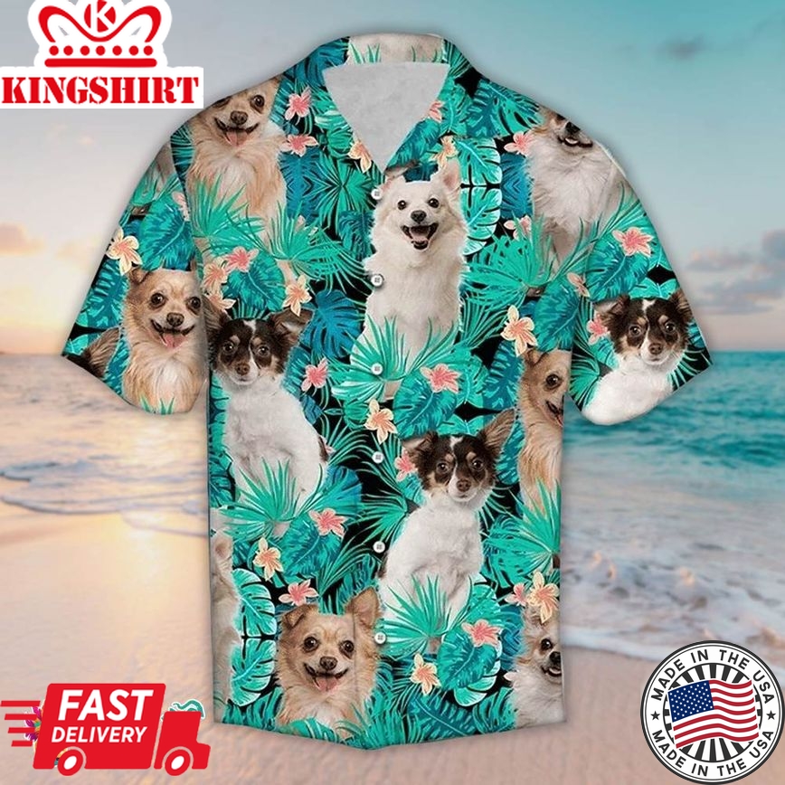 Chihuahua Hawaiian Shirt Chihuahua Tropical Leaf, Aloha Hawaiian Shirts