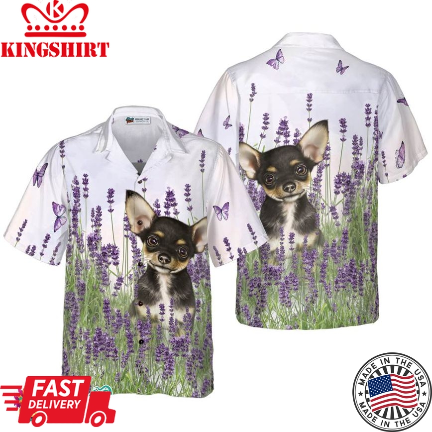 Chihuahua Lavender Hawaiian Shirt