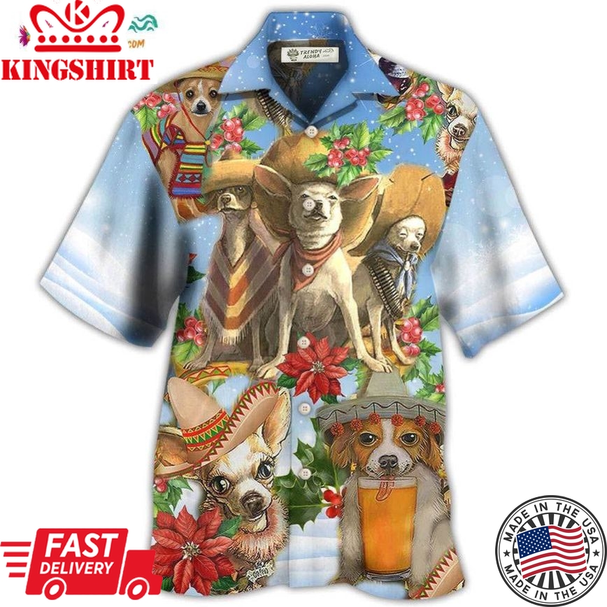 Chihuahua Loves Snow Merry Christmas Hawaiian Shirt