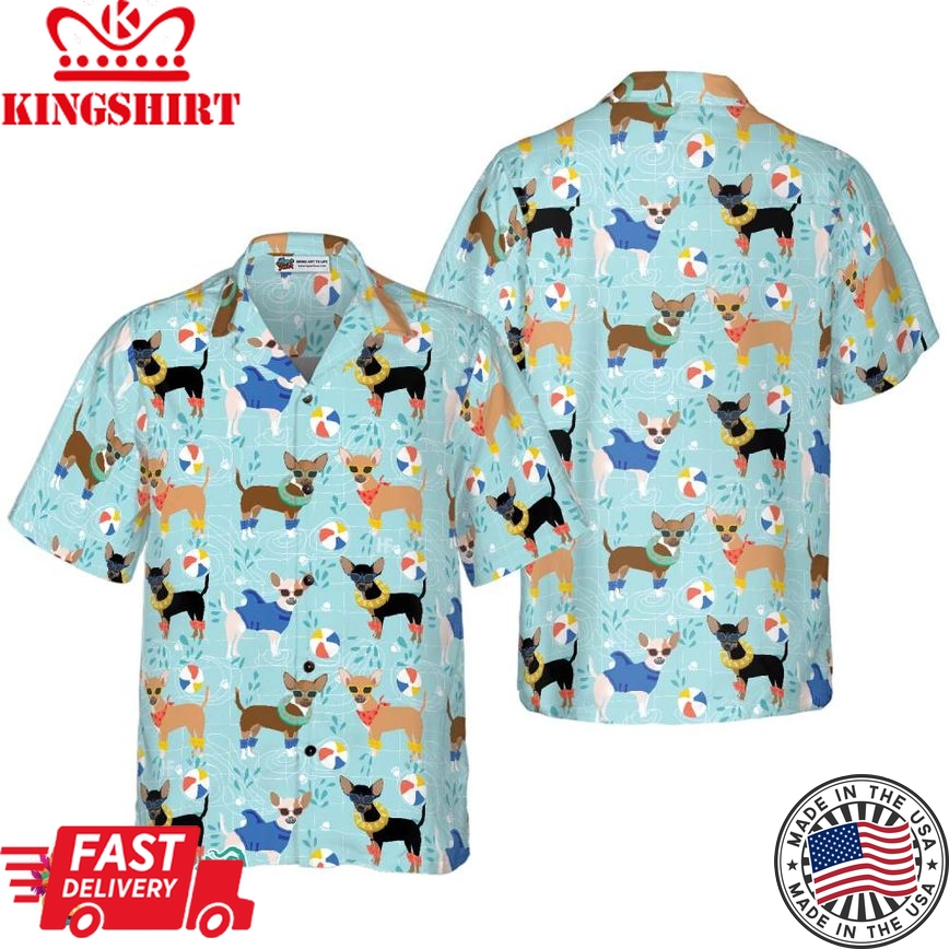 Chihuahua Pool Party Hawaiian Shirt