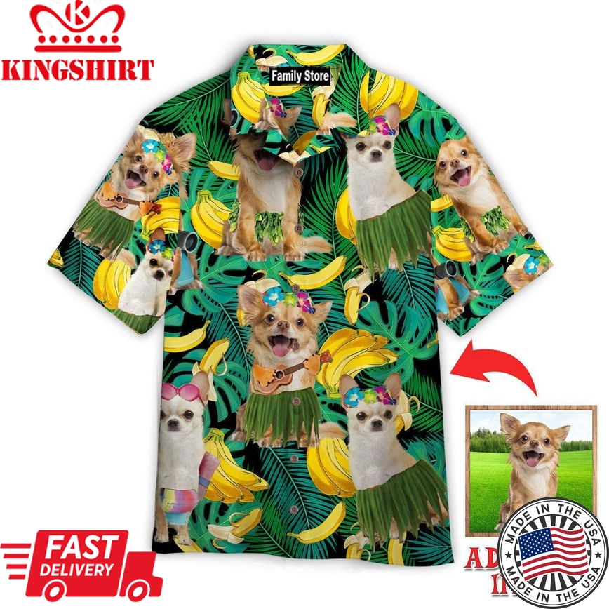 Chihuahua Summer Leaves Banana Custom Hawaiian Shirt