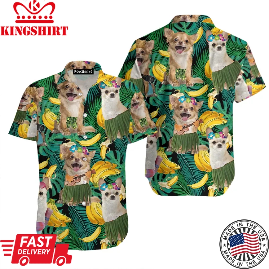 Chihuahua Summer Leaves Banana Trendy Hawaiian Shirt