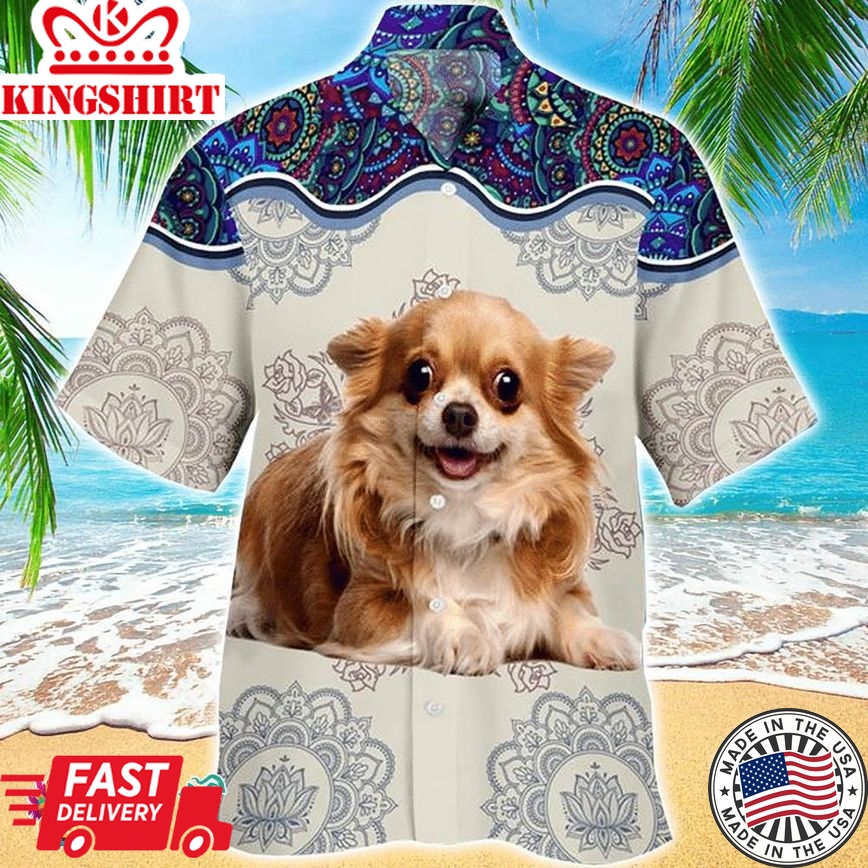 Chihuahua Terrier Shirt Chihuahua Mandala Pattern, Aloha Hawaiian Shirts