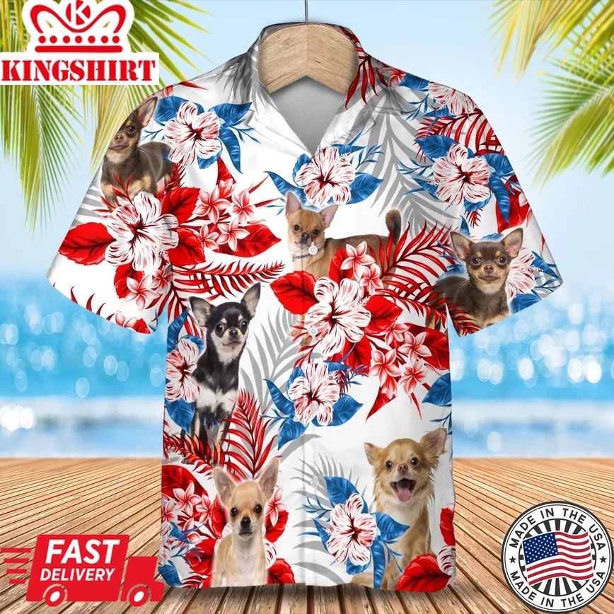 Chihuahua Trendy Hawaiian Shirt, Summer Aloha Shirt, Men Trendy Hawaiian Shirt, Women Trendy Hawaiian Shirt