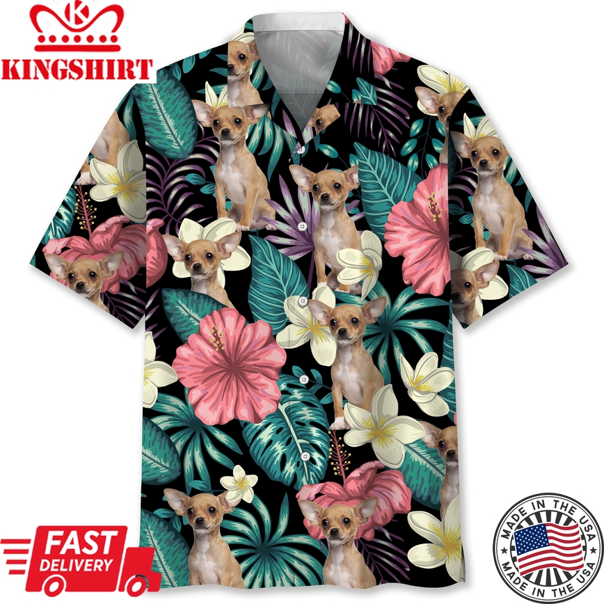 Chihuahua Tropic Oasis - Stand Out in the Tropics with this 3D Trendy Hawaiian Shirt