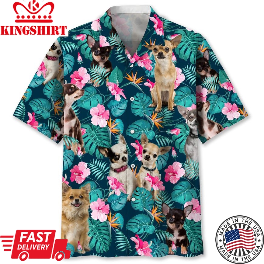 Chihuahua Tropical Trendy Hawaiian Shirt