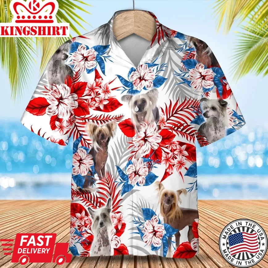 Chinese Crested Trendy Hawaiian Shirt Gift For Summer, Summer Aloha Shirt, Trendy Hawaiian Shirt For Men And Women