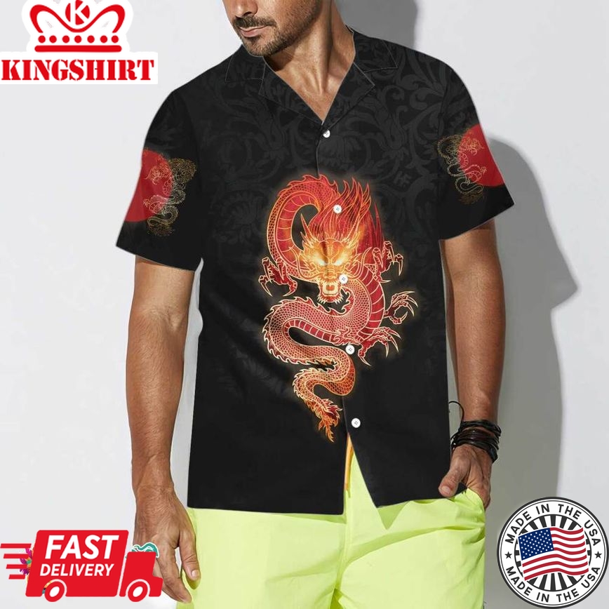 Chinese Dragon Hawaiian Shirt, Red Dragon Shirt For Men And Women