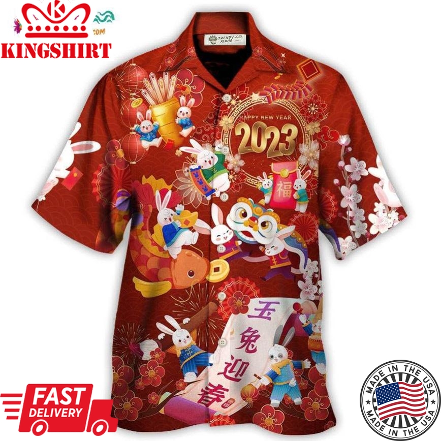 Chinese Lunar Year Rabbit Happy New Year 2023 Hawaiian Shirt