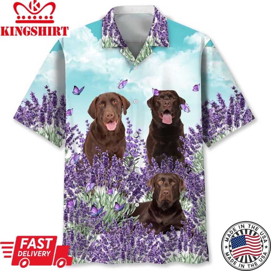 Chocolate Labrador Lavender Hawaii Shirt