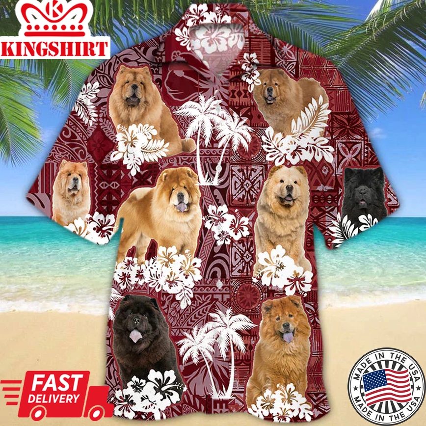 Chow Chow Red Trendy Hawaiian Shirt, Gift For Dog Lover Shirts, Animal Summer Shirts, Trendy Hawaiian Shirt Men