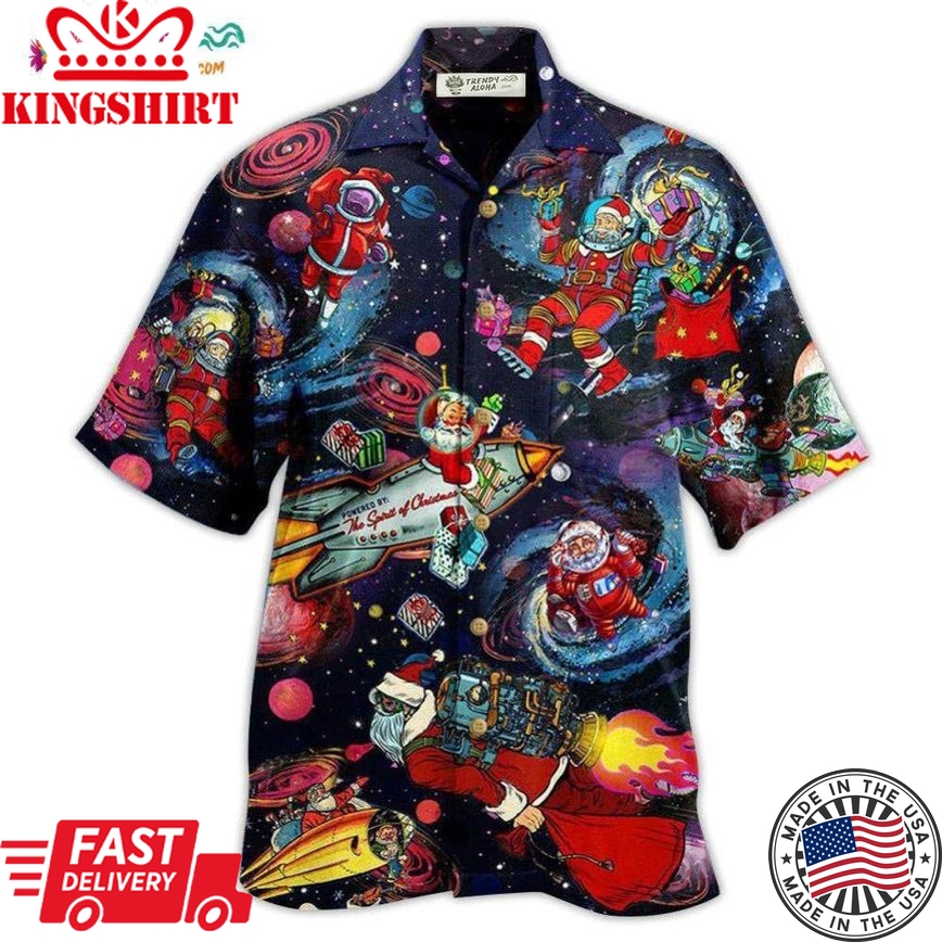 Chrismas Santa In The Space Hawaiian Shirt