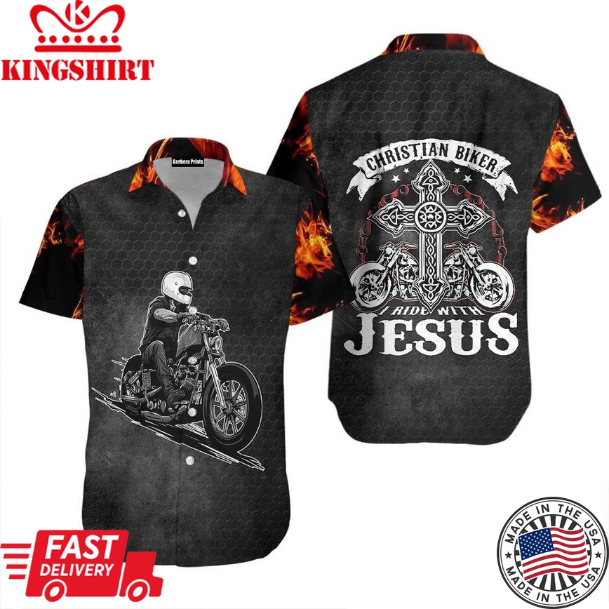 Christian Jesus Biker Aloha Hawaiian Shirts For Men & For Women |