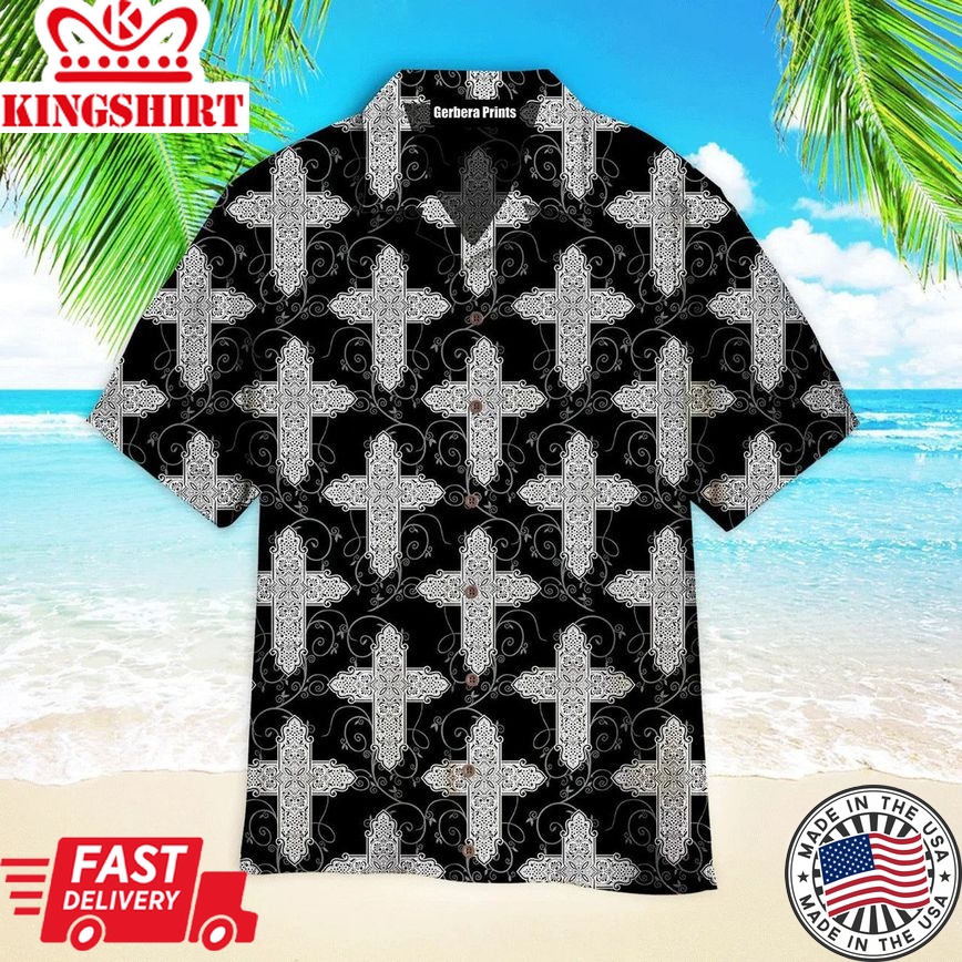 Christian Jesus Cross Pattern Aloha Hawaiian Shirts For Men And For Women