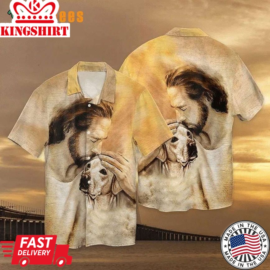 Christian Jesus Hug Labrador, Dog Trendy Hawaiian Shirt Perfect Gifts For Your Loved Ones