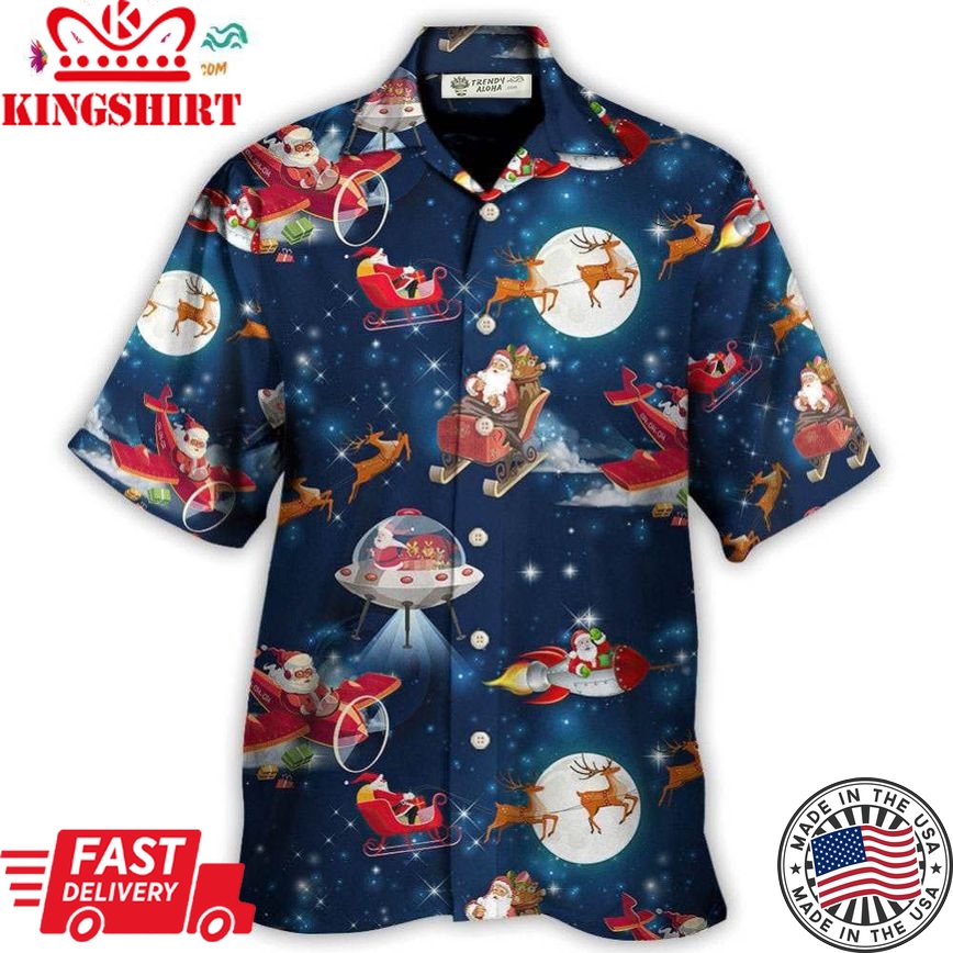 Christmas Astronaut Santa Claus Hawaiian Shirt