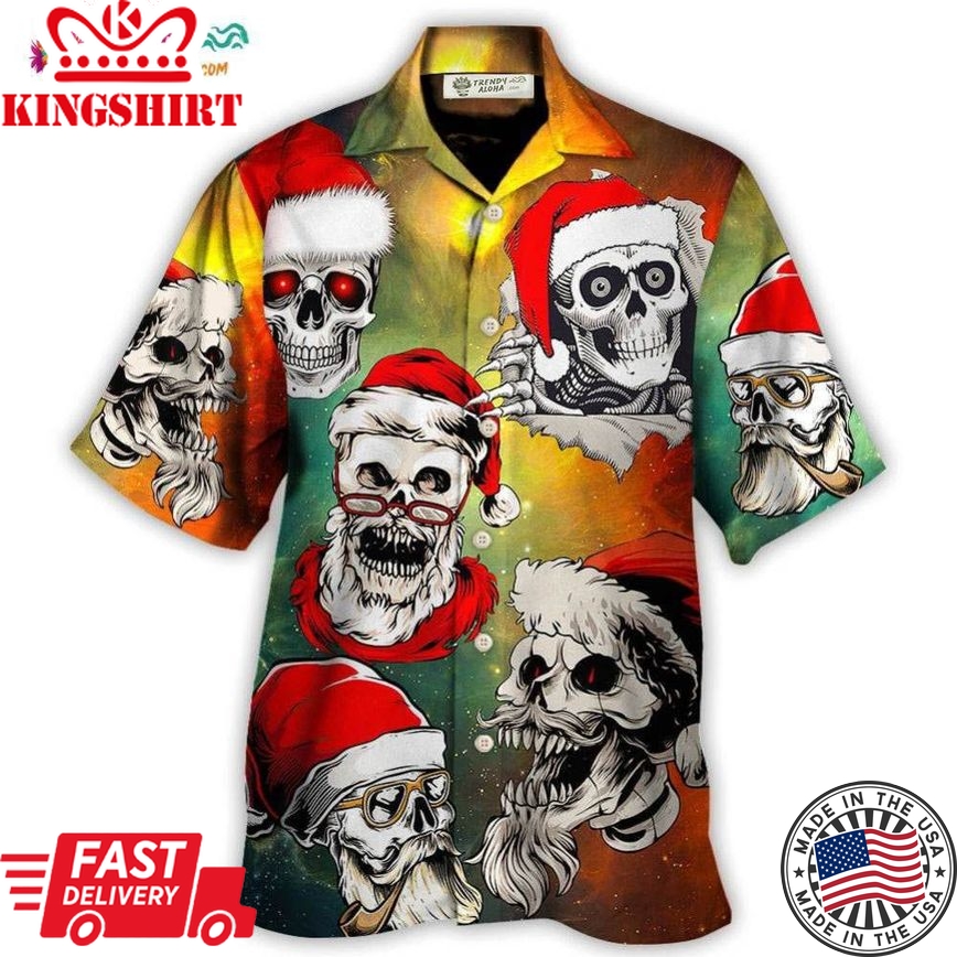 Christmas Bad Santa Skull Love Xmas Galaxy Hawaiian Shirt