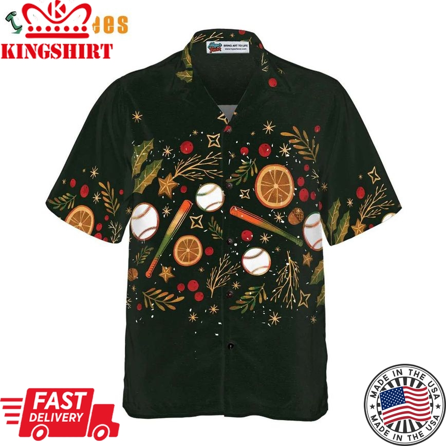 Christmas Baseball Pattern, Mens Christmas Trendy Hawaiian Shirt Perfect Gifts For Your Loved Ones