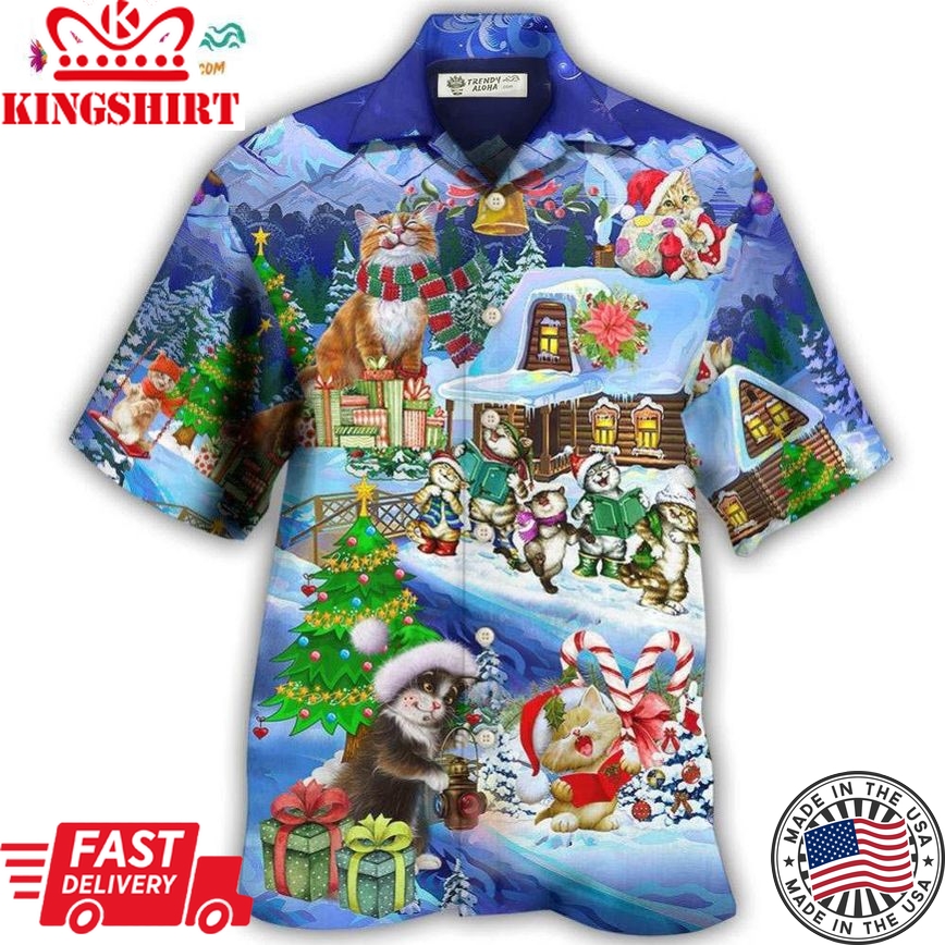 Christmas Cat Santa Love Gift Hawaiian Shirt