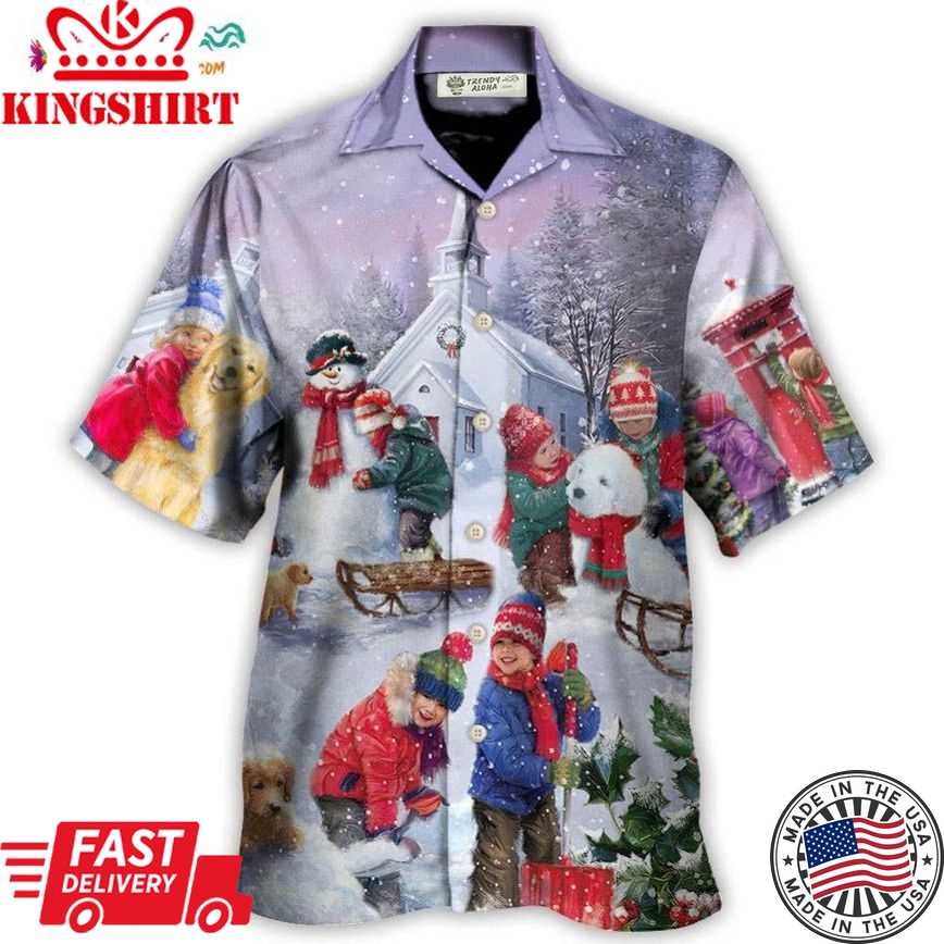 Christmas Children Love Christmas Chilling With Homie Art Style Hawaiian Shirt