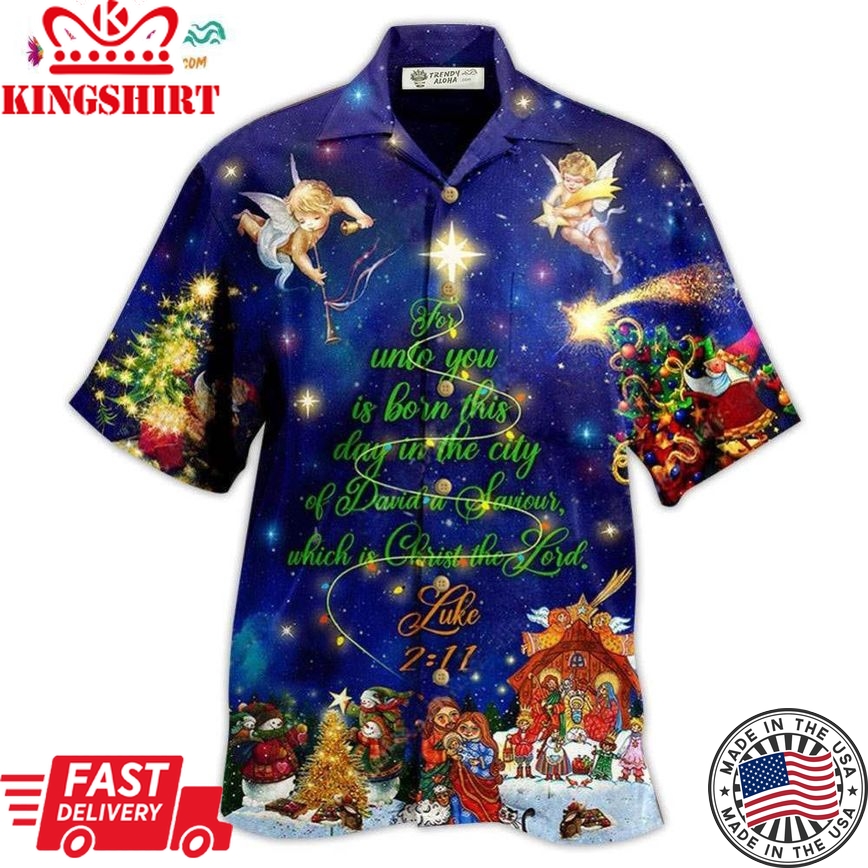 Christmas Christ The Lord In Blue Hawaiian Shirt