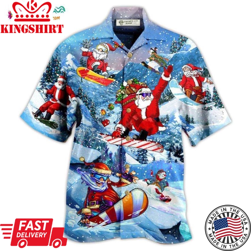 Christmas Close To Heaven Down To Earth Snowboarding With Snow Hawaiian Shirt