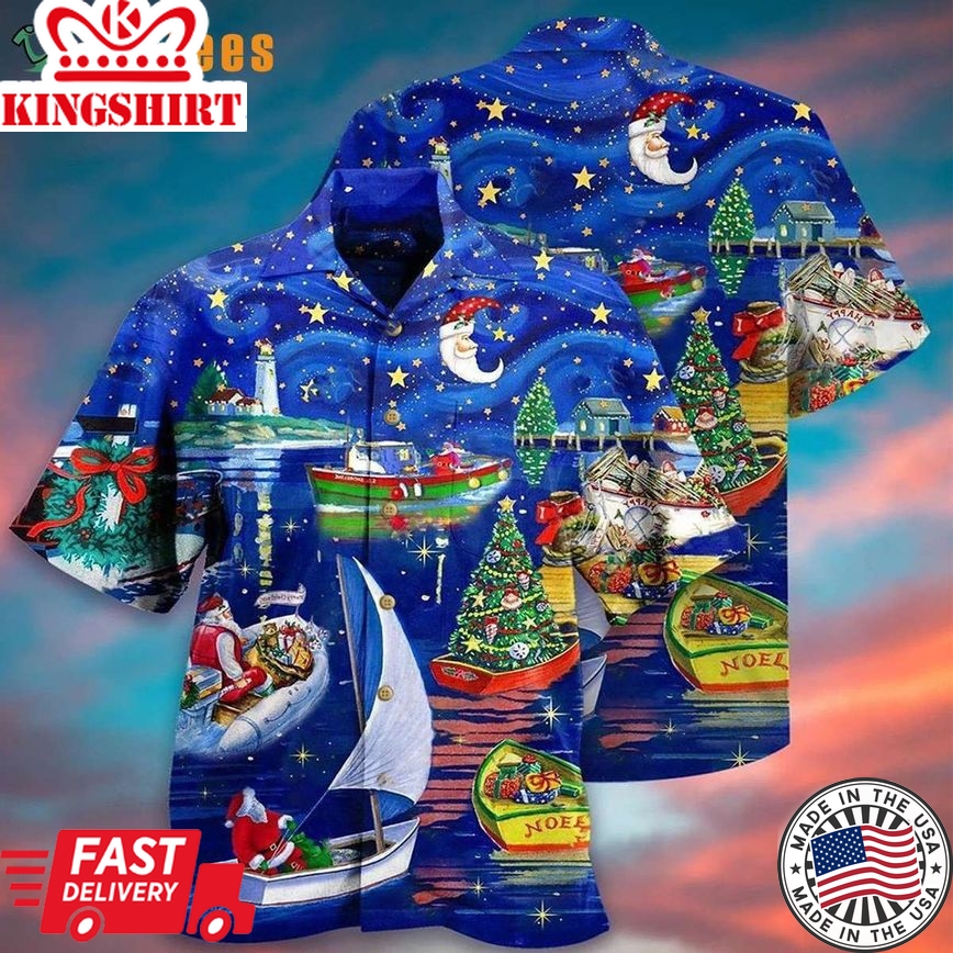 Christmas Coming On The Boat, Santa Trendy Hawaiian Shirt Perfect Gifts For Your Loved Ones