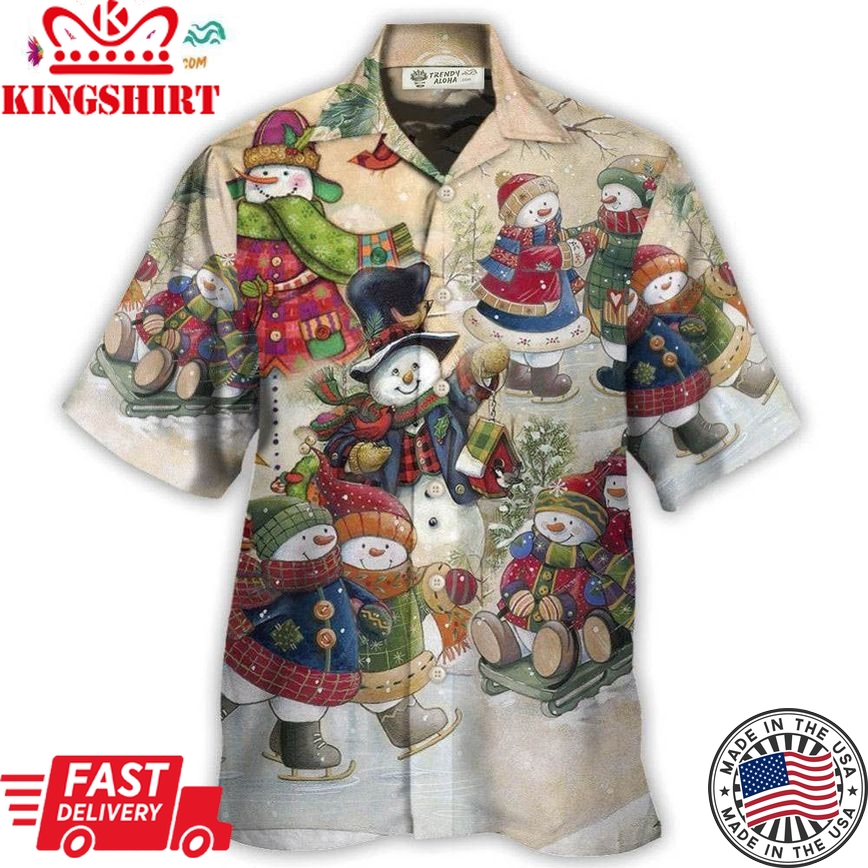 Christmas Couple Snowman Lover Winter Xmas Hawaiian Shirt