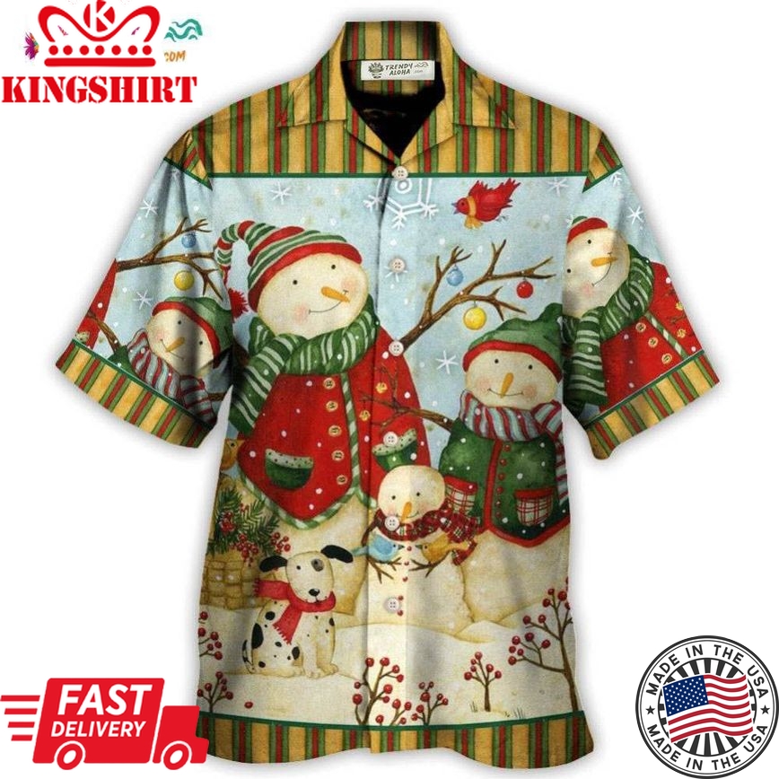 Christmas Cutie Snowman Happy Xmas Hawaiian Shirt