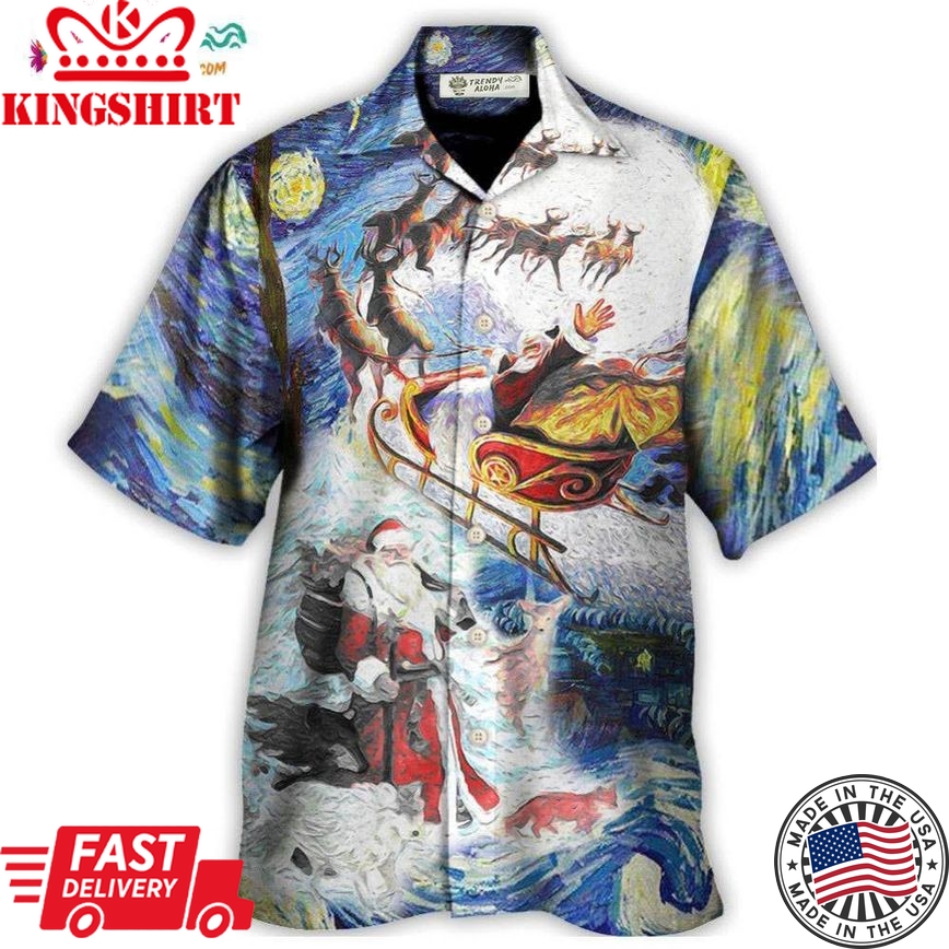 Christmas Friendly Santa With Animals Hawaiian Shirt